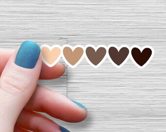 Heart shade sticker, diversity stickers, water bottle decals, diversity hearts stickers, love stickers, shades love sticker school diversity