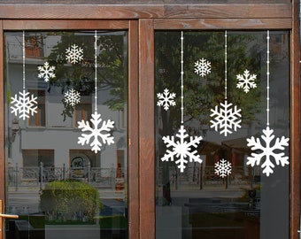 Vinyl Holiday Snowflake decal Christmas window decals, Winter decals, Christmas wall art, storefront window decoration, Storefront