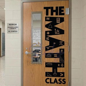 The MATH class vinyl Decal - Classroom Door or Wall Vinyl Decal School Wall - Algebra Trig Math Decal, math teacher door decor vinyl