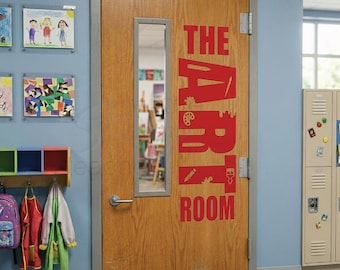 The ART Room Wall vinyl Deacal, School Wall vinyl, artists art drawing, paint  crayon art teacher wall vinyl, Classroom Door vinyl