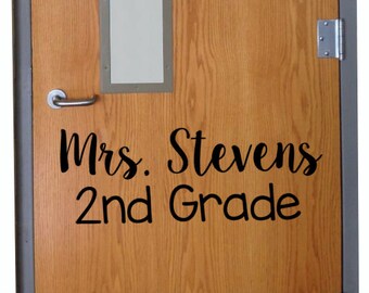 Customized Script Classroom Door vinyl wall decal School Home Elementary Classroom Teacher Bedroom Decal Educational