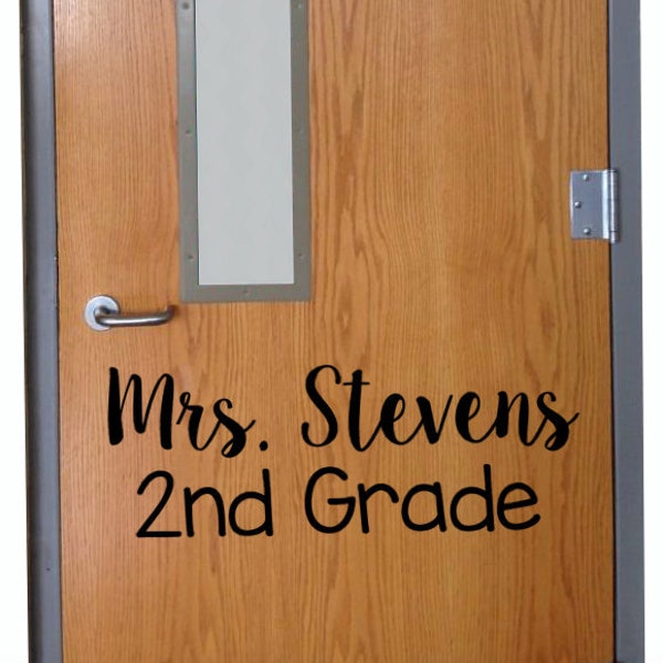 Customized Script Classroom Door vinyl wall decal School Home Elementary Classroom Teacher Bedroom Decal Educational