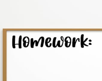 Homework Vinyl Decal Classroom Decal Teacher Decal Elementary Classroom Decal Whiteboard Decal Chalkboard Decal Educational School Decal