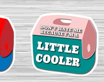 Little Cooler - Don't hate me becuase I'm a little cooler -  Vinyl Sticker - Funny Sticker - I'm cooler Sticker Water Bottle Laptop sticker