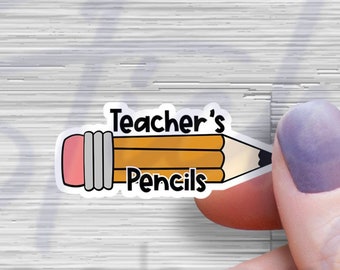 Teacher Pencils Sticker Vinyl - Pencil Cup Labels Teacher Organization Stickers - Classroom Teacher Gift Back to School Home - Sharp Teacher