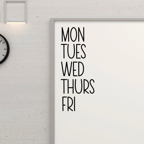 the report of the week merch Monday Tuesday Wednesday Thursday Friday vinyl wall decal Whiteboard Home School Elementary Classroom Teacher Decal Educational Ray Dunn