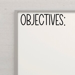 Objectives Classroom Header Wall Vinyl Decal decal School Elementary Classroom Teacher Decal Educational - Classroom Wall Vinyl