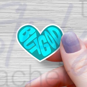 But God Heart Sticker,  Jesus Water Bottle Sticker, Die Cut Sticker,  Laptop, Phone, Notebook Sticker, Christian Sticker, Chosen God Sticker