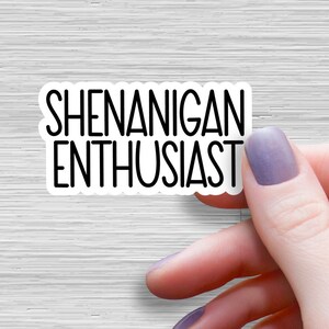 Shenanigan Enthusiast sticker, shenanigan tumbler stickers, funny stickers, sarcasm laptop decals, water bottle sticker, student sarcasm