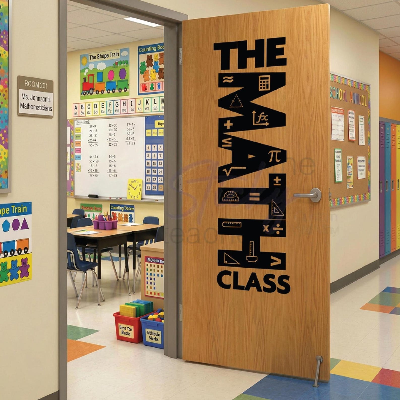 The MATH Class Vinyl Decal - Classroom Door or Wall Vinyl Decal School ...