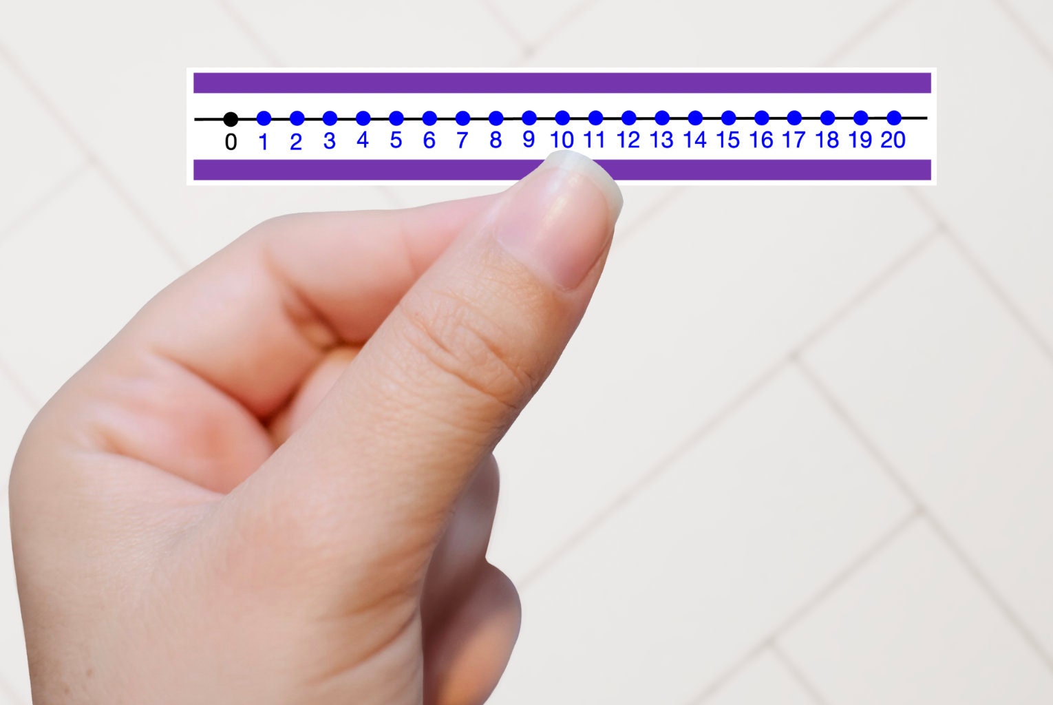 Number Line Water Resistant Number Lines Purple Blue Black Desk Number ...