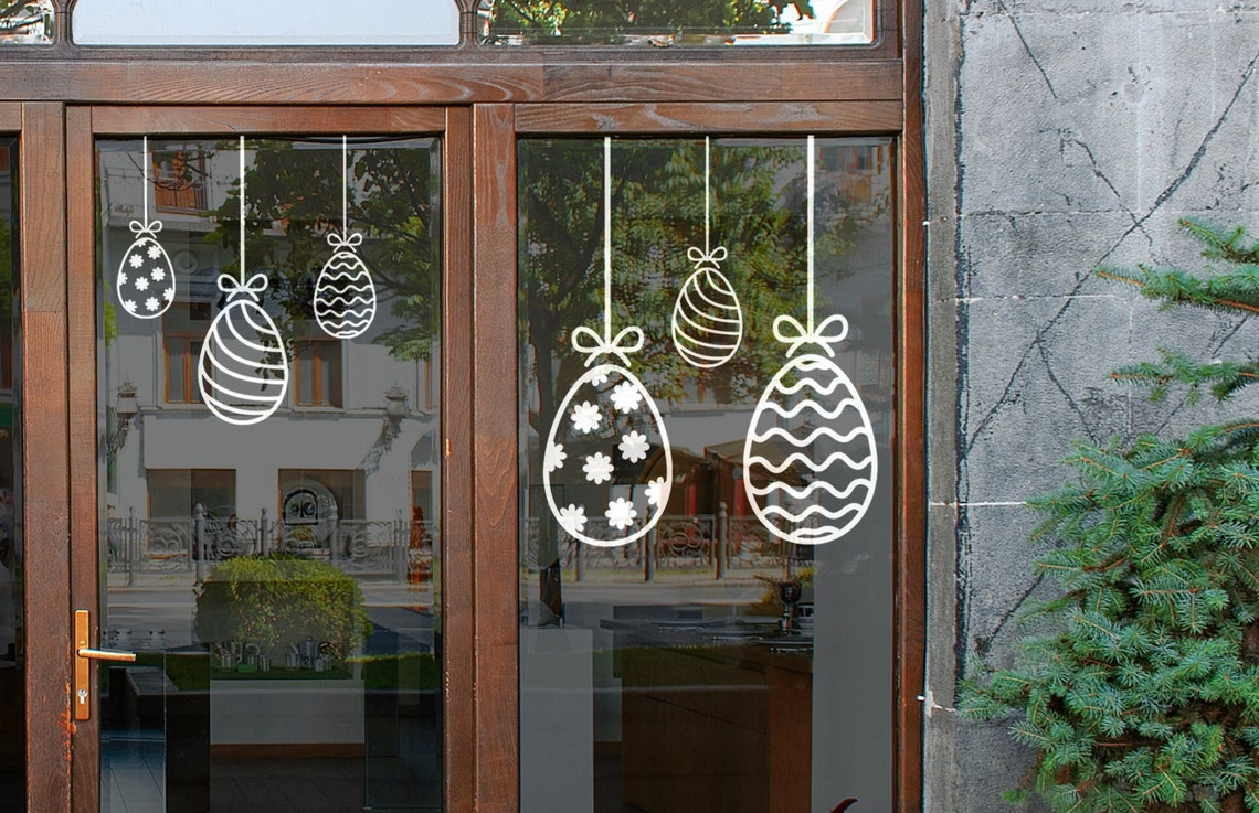 Vinyl Easter Egg Ornament Decal Easter Window Decals, Easter Decals ...