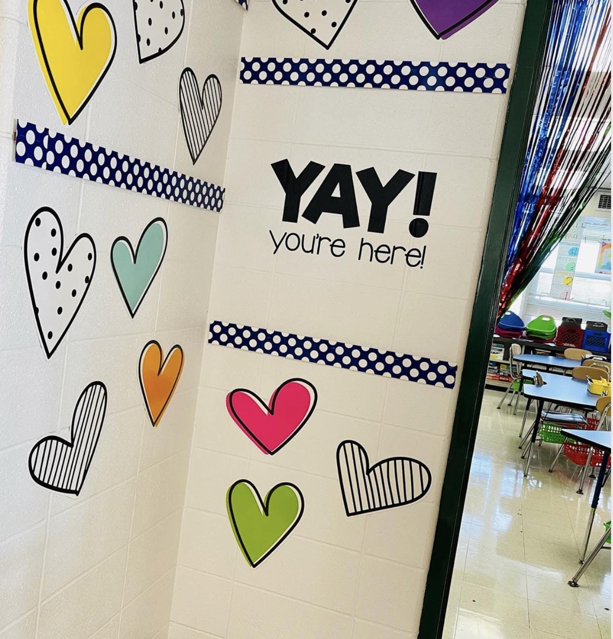YAY! you're here! Designed for Elementary Classroom Door Vinyl Wall decal School Elementary Classroom Teacher Decal Educational