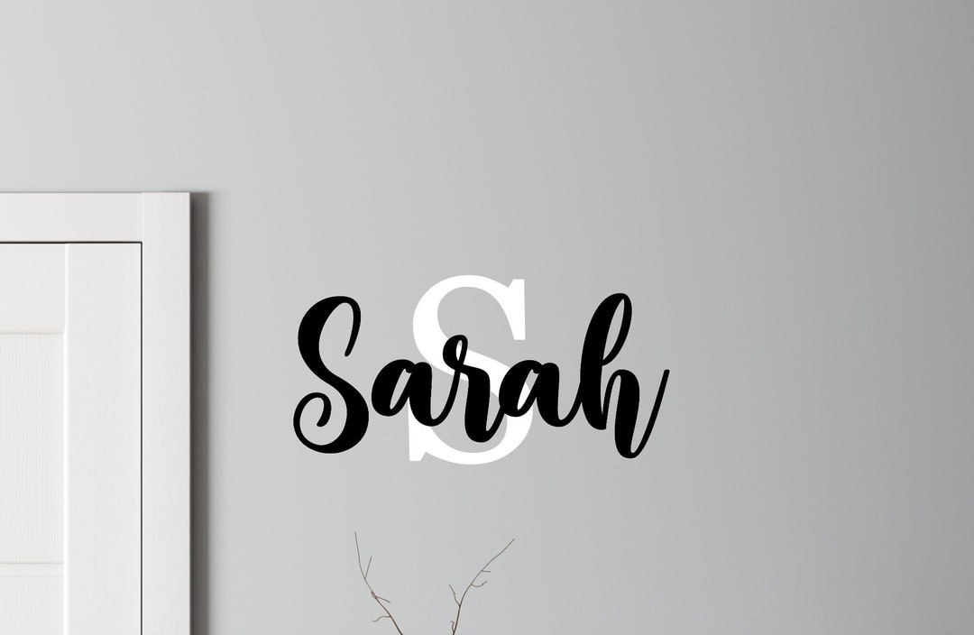 Personalized Name Wall Decal Girl Monogram Initial Swirly Name Decal ...