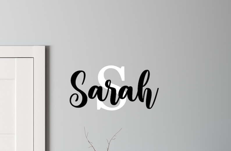 Personalized Name Wall Decal Girl Monogram Initial Swirly Name - Etsy