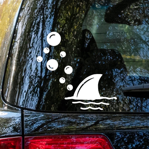 Fin Shark Bubble Car Decal Auto Decal - Bubbles Fin Shark Decal - Bubbles