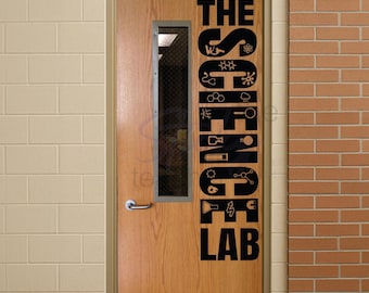 Vinilo decorativo para pared de laboratorio de ciencias, vinilo decorativo para pared escolar, decoración científica, vinilo para puerta de aula, vinilo decorativo para pared de química