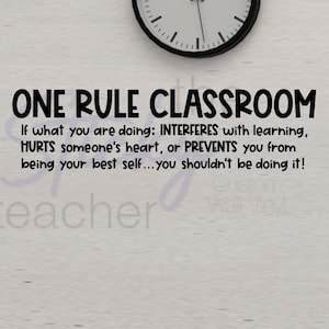 One Rule Classroom Wall Vinyl Decal, Classroom Door,  Be your best decal, Back to School Wall decor, Stay on task decal for classroom wall