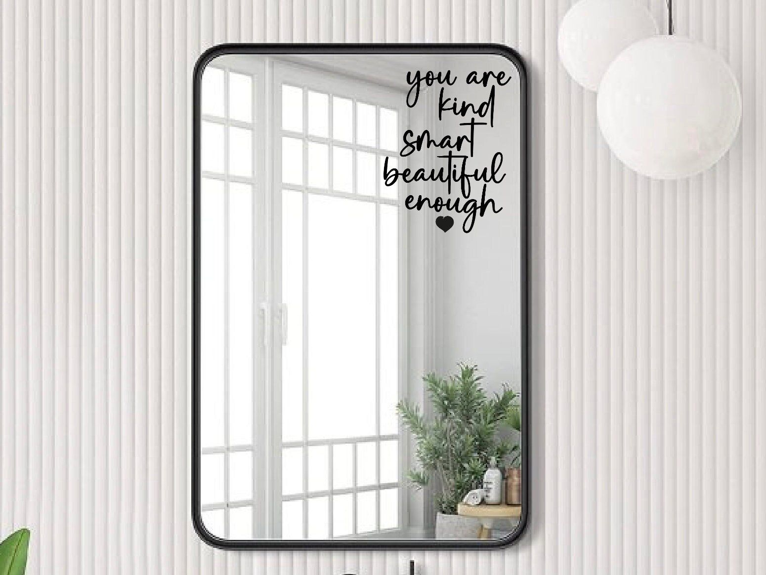 You are kind, smart, beautiful, enough vinyl wall mirror decal self affirmations, affirmation wall art,  affirmation cards sticker decal