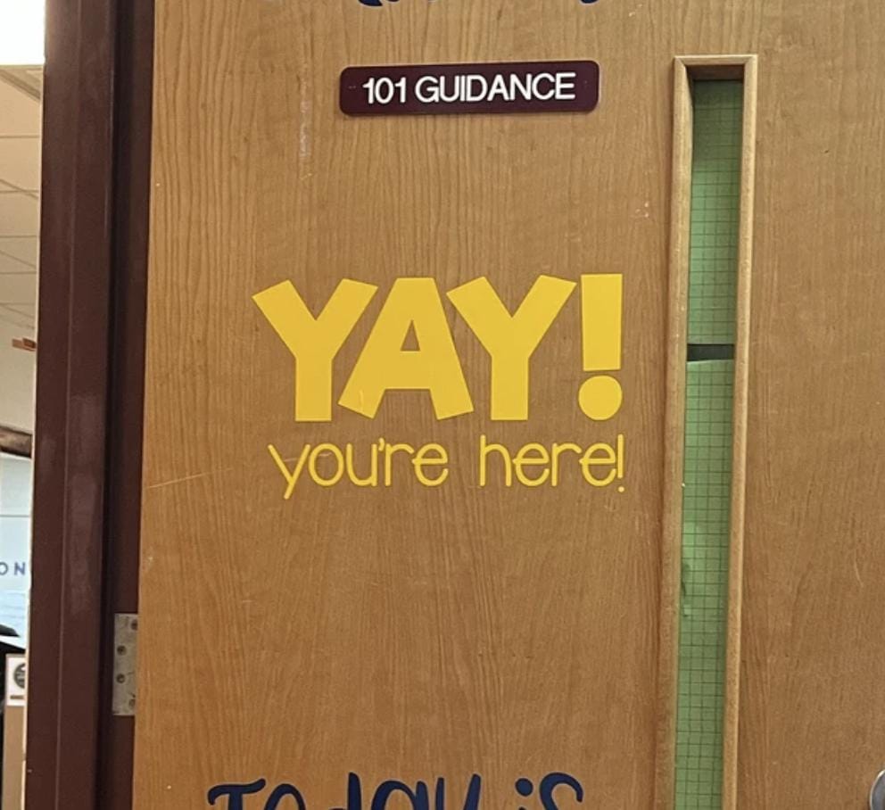 YAY! you're here! Designed for Elementary Classroom Door Vinyl Wall decal School Elementary Classroom Teacher Decal Educational