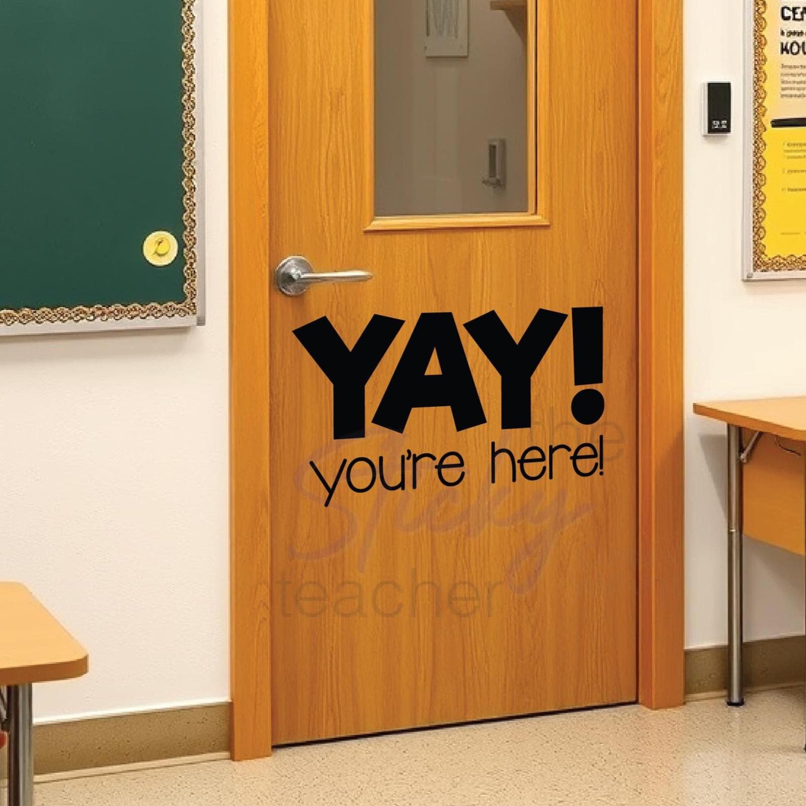 YAY! you're here! Designed for Elementary Classroom Door Vinyl Wall decal School Elementary Classroom Teacher Decal Educational