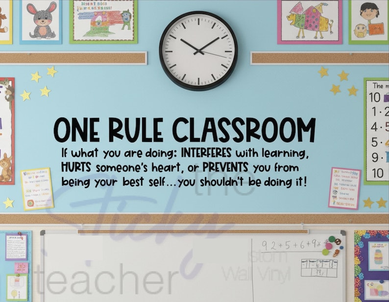 One Rule Classroom Wall Vinyl Decal, Classroom Door, Be Your Best Decal ...