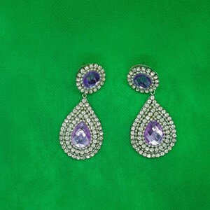 Hand made rhinestones earring teardrop earring