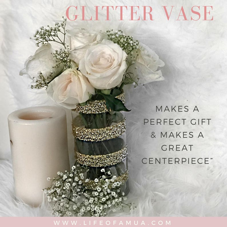 Glitter Vase Wedding Centerpiece Baby Shower Decoration Set Etsy