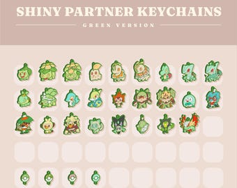 Shiny Partner Keychains - Green Version