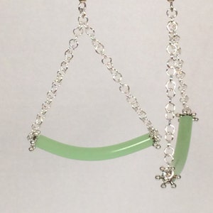 Frosted Light Green Curved Glass Earrings