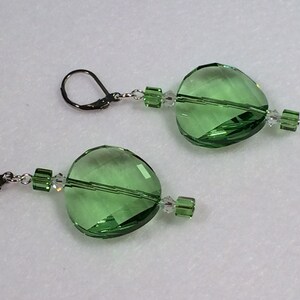 Twisted Crystal Earrings in Peridot