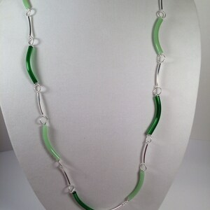 Green Curved Glass Necklace