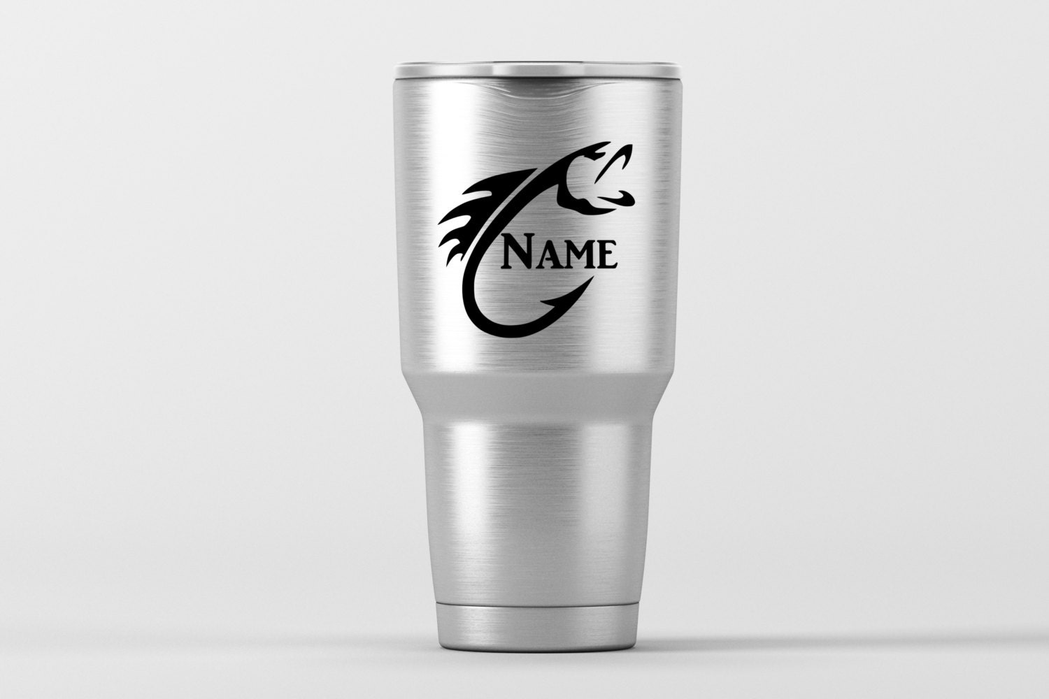 Fish Hook w/Name / Yeti Decal / Vinyl Decal / Yeti Tumbler Etsy