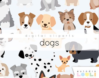 imágenes prediseñadas de perros dálmata, pug, bulldog, perro salchicha, labrador, imágenes prediseñadas de cachorro lindo