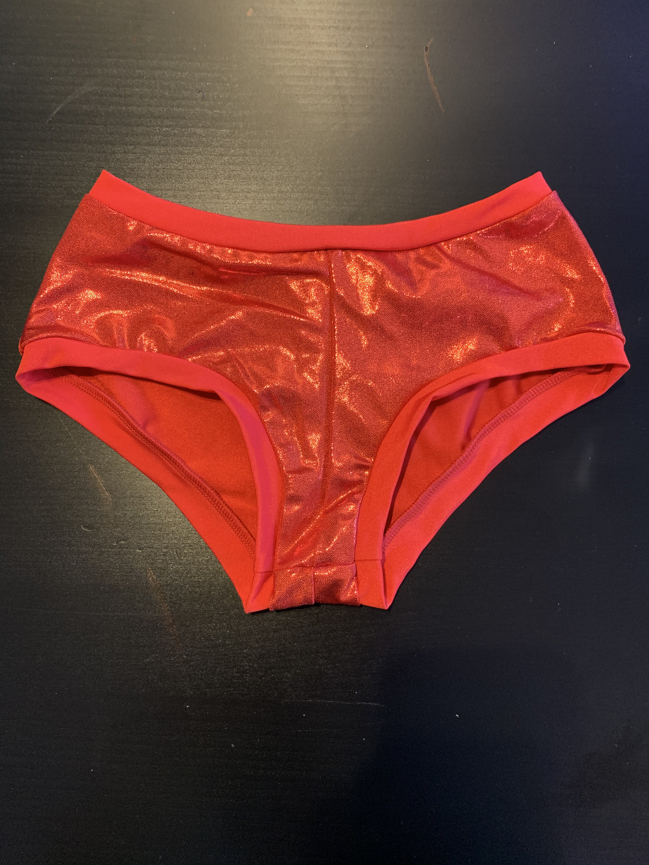 Red Metallic Booty Shorts | Etsy