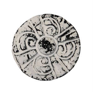 Flat Circular Cabinet Knob in Distressed Finish
