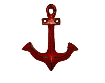 Cast Iron Anchor Wall Hooks in Distressed Finish