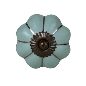 Ceramic Cabinet Knob with Gold Lines