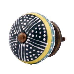 Green Embossed Ceramic Knob