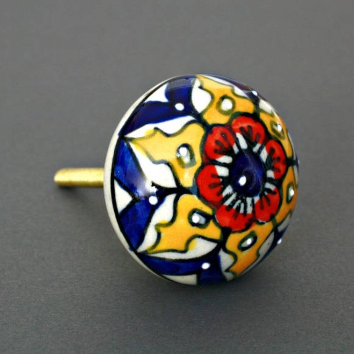 Round Embossed Ceramic Knob Etsy