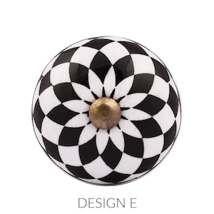 Black White Ceramic Knob