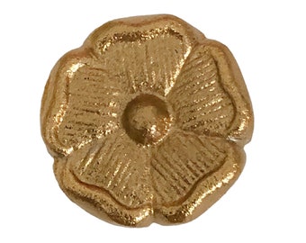 Floral Metal Cabinet Knob in Distressed Finish