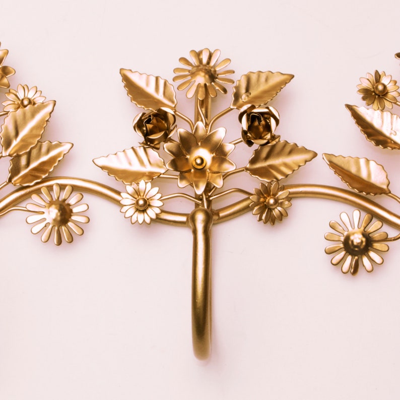 Floral Wall Hook Rack Etsy