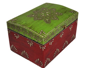 Hand Painted Wooden Jewelry & Keepsake Box