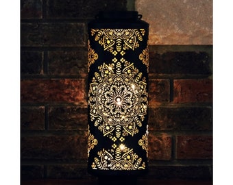 Cylindrical Tabletop Metal Lantern