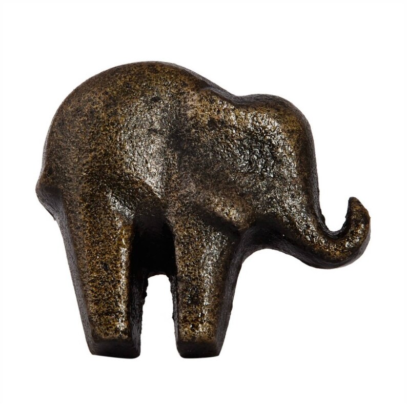 Cast Iron Elephant Cabinet Knob Antique Brass