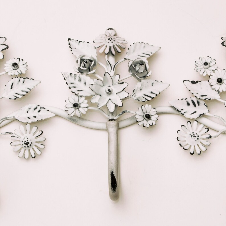 Floral Wall Hook Rack Etsy