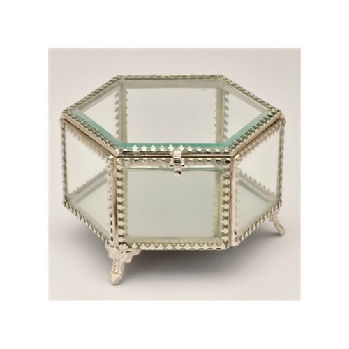 Hexagonal Glass Jewelry & Keepsake Box Etsy