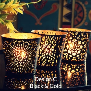 Set of 3 Metal Tealight Candle Holders