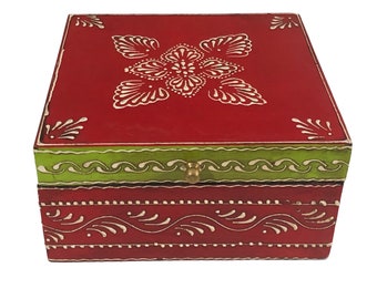 Hand Painted Wooden Jewelry & Keepsake Box